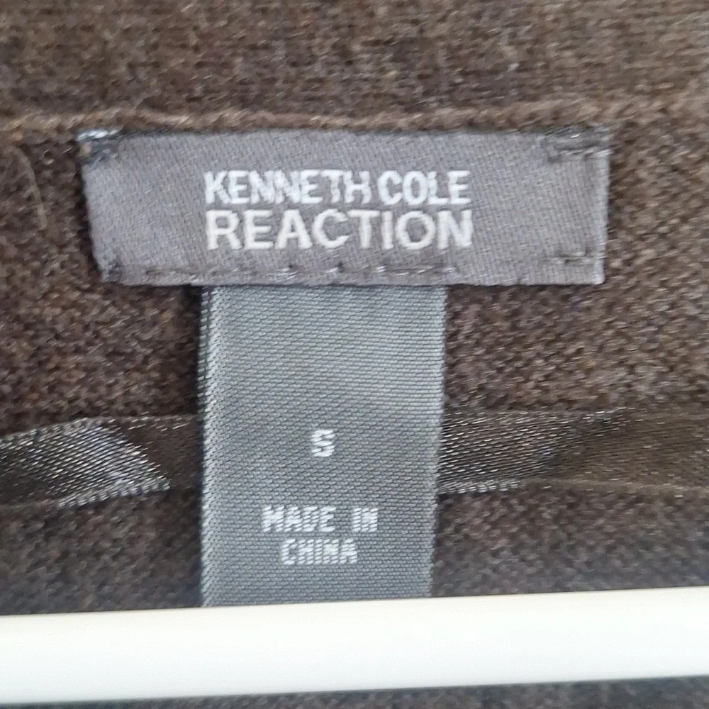 Kenneth Cole Reaction Dark Brown Knit Cardigan Size Small - Picture 6 of 10